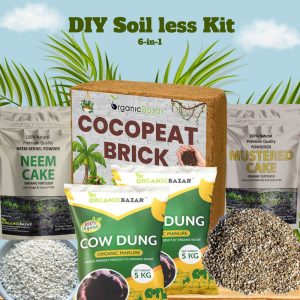 OrganicBazar Soil less potting mix 6-in-1 Kit for Home Gardening