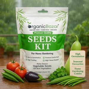 Rainy Season Vegetable Seeds Kit – Pack of 20 Best Vegetable Seeds for Monsoon Gardening | Ideal for Terrace & Kitchen Garden