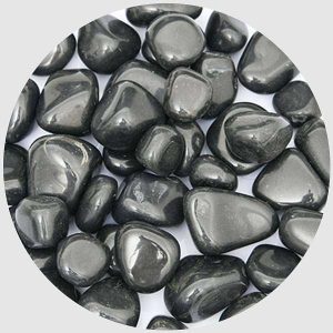 Super Granite Pebbles (Black, Medium, Polished) - 1 kg