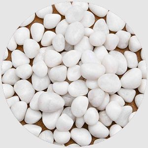Super Marble Pebbles (White, Medium, Polished) - 1 kg